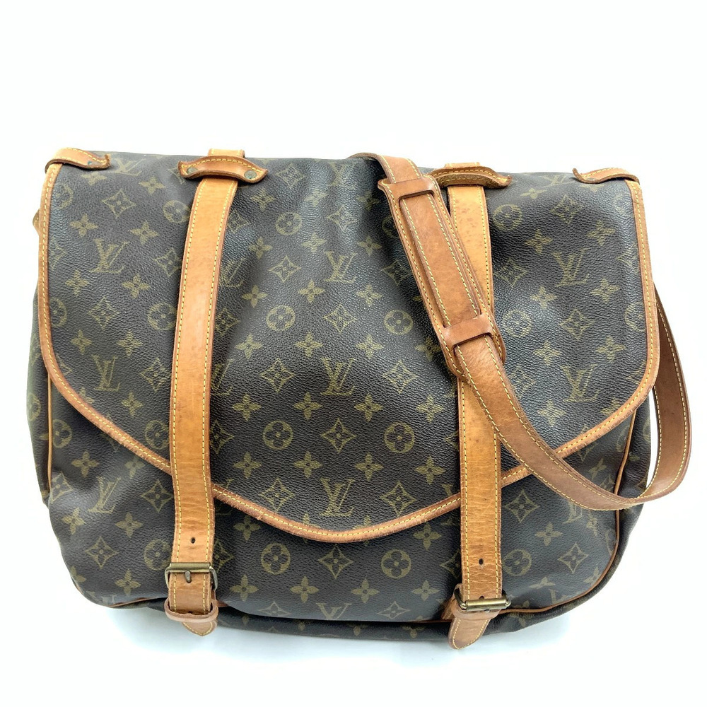 Louis Vuitton Monogram Saumur Shoulder Bag Brown